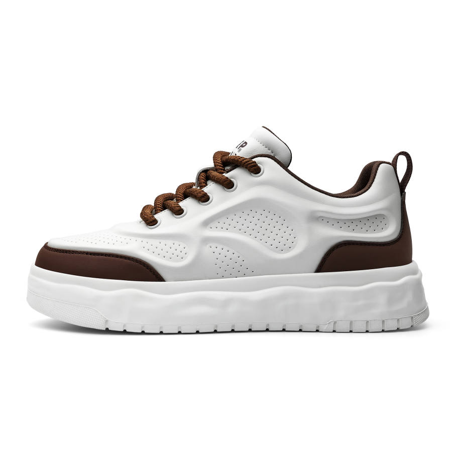 JEEP SPIRIT Outdoor Commute Microfiber Leather Low top Skateboard Shoes Men's Shuffle White