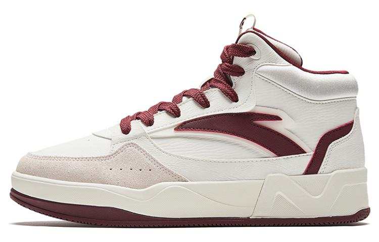 Anta Cushioning, Wear Resistant High top Skateboard Shoes Men's White Red