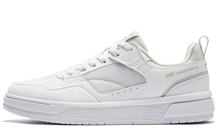 Erke Avant Garde Classic And Versatile Slip Resistant Abrasion Resistant Low top Skateboard Shoes Men's Erke White