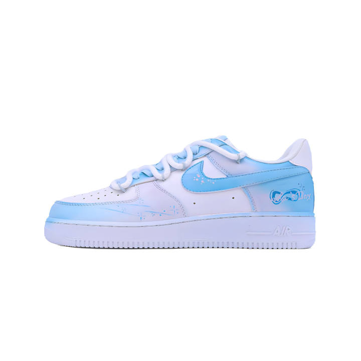 Nike Nike Air Force 1 Singularity, Pandora Slip Resistant Abrasion Resistant Low top Skateboard Shoes Unisex White Blue
