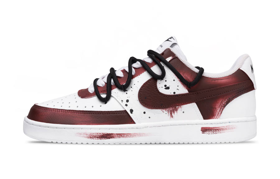 Nike Nike Court Vision 1 Wine Stain Residues Abrasion Resistant Abrasion Resistant Low top Skateboard Shoes Men's Red