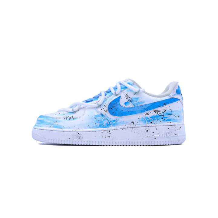 Nike Nike Air Force 1 Skateboard Shoes Unisex Low Top Blue White Gradient