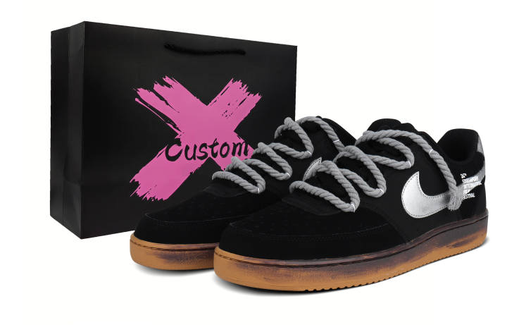 Nike Nike Court Vision 1 Abrasion Resistant Low top Skateboard Shoes Men's Black