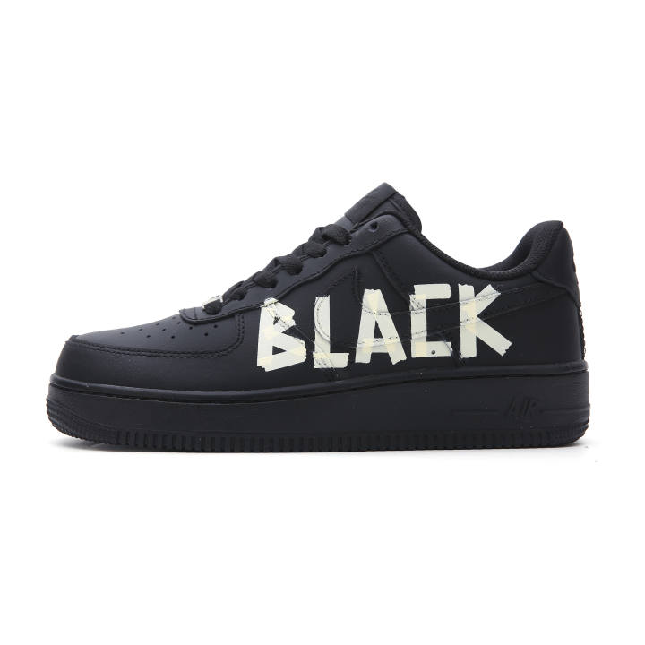Nike Nike Air Force 1 Slip Resistant Slip Resistant Low top Skateboard Shoes Unisex Black Light Yellow