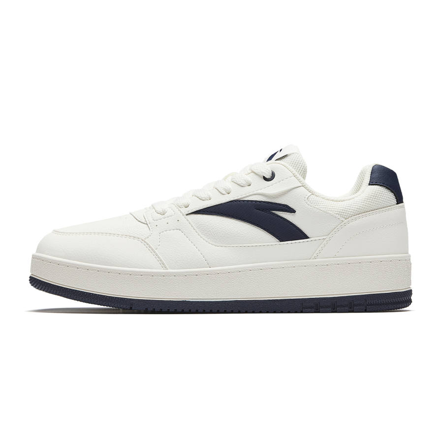 Anta First Year Abrasion Resistant Height Increasing Low top Skateboard Shoes Men's Ivory White/navy Black