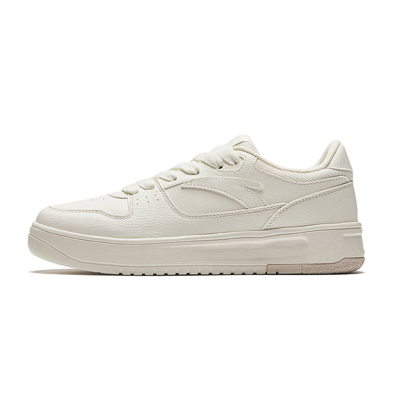 Anta Street Lite Lightweight, White Sneakers Abrasion Resistant Lightweight Height Increasing Low top Skateboard Shoes