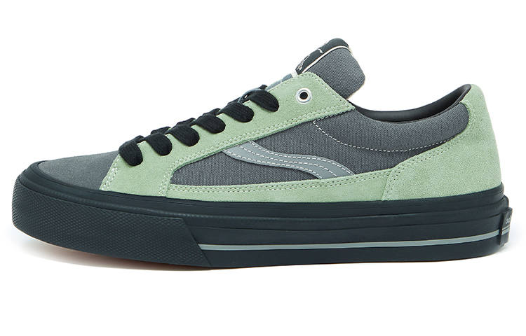 ODDCIRKUS Astley Neon Slip Resistant Abrasion Resistant Balance Low top Skateboard Shoes Unisex Dark Gray Green