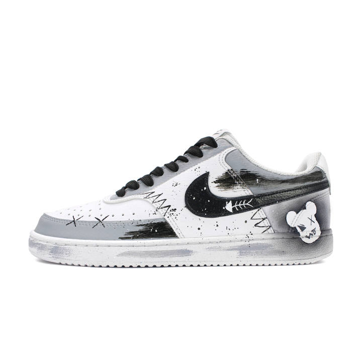 Nike Nike Court Vision 1 Low top Skateboard Shoes Unisex Black White Gray