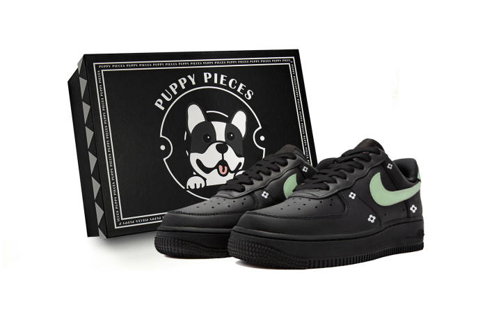 Nike Nike Air Force 1 Low top Skateboard Shoes Unisex Black Green