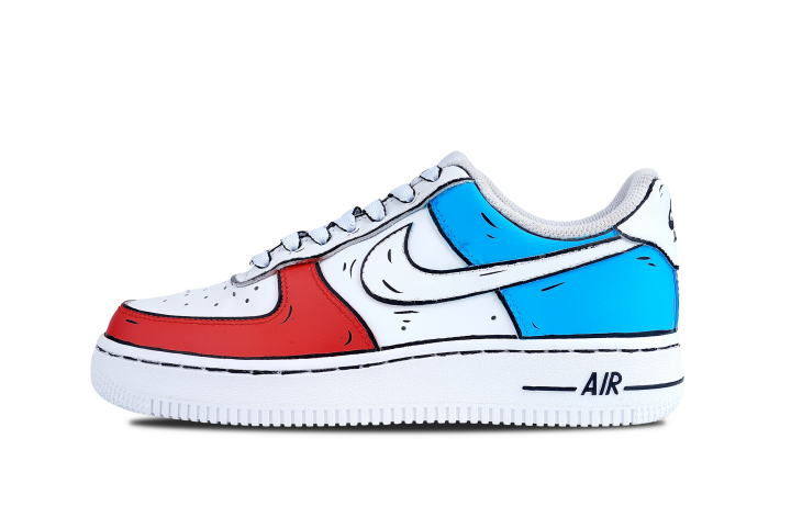 Nike Nike Air Force 1 Low top Skateboard Shoes Men's White Red Blue