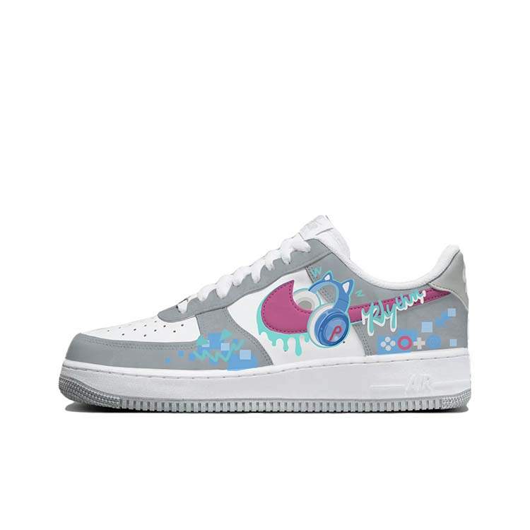 Nike Nike Air Force 1 Slip Resistant Low top Skateboard Shoes Men's Gray White