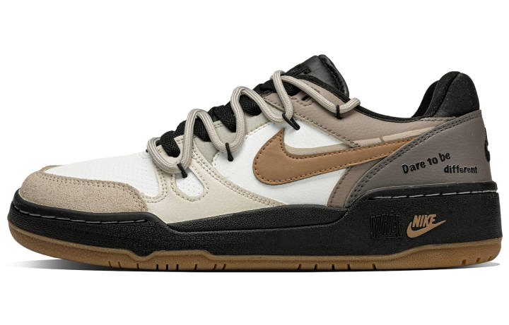 Nike Nike Full Force Trendy Multicolor Abrasion Resistant Low top Skateboard Shoes Men's Beige Umber Brown