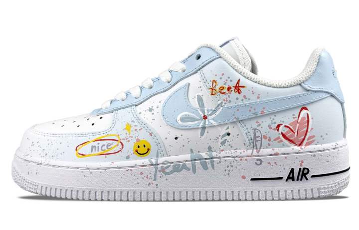 Nike Nike Air Force 1 Abrasion Resistant Abrasion Resistant Low top Skateboard Shoes Women's Blue White