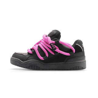 Cat&Sofa Dreadlocks Series Low top Skateboard Shoes Unisex Black Pink