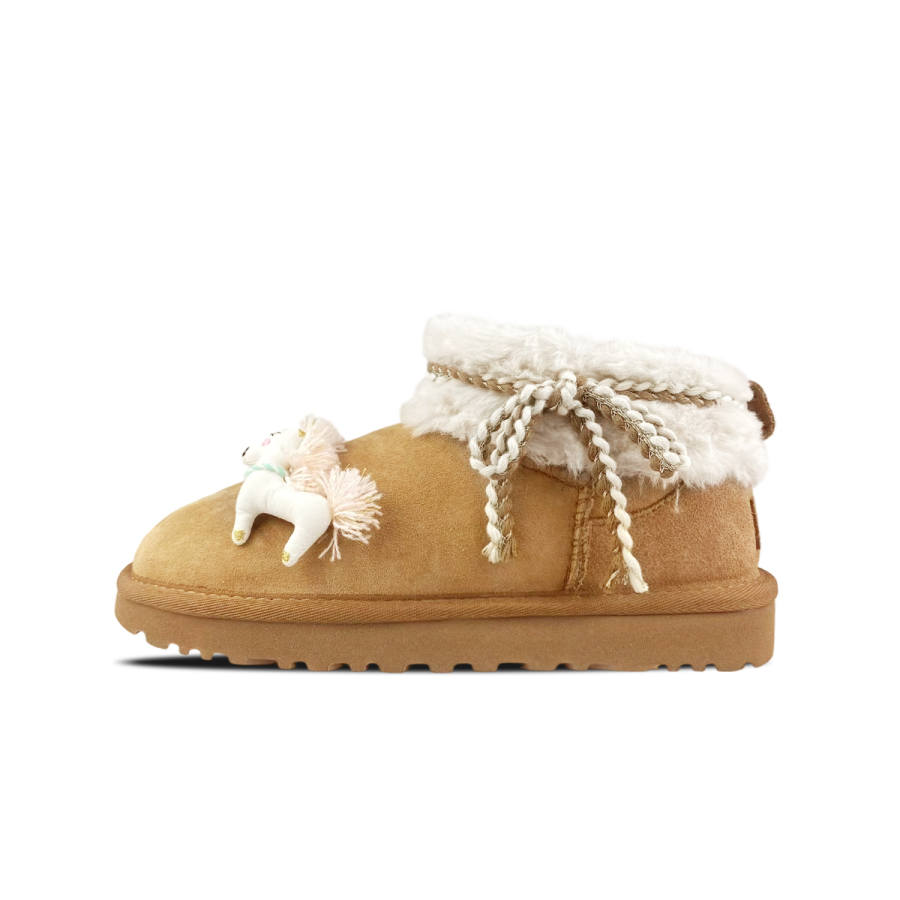 UGG CLASSIC ULTRA MINI Sheepskin Thermal Slip Resistant Thermal Slip Resistant Ankle Length Snow Boots Women's