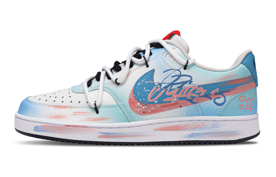 Nike Nike Court Vision 1 Street Soda Abrasion Resistant Abrasion Resistant Low top Skateboard Shoes Men's Pink Blue