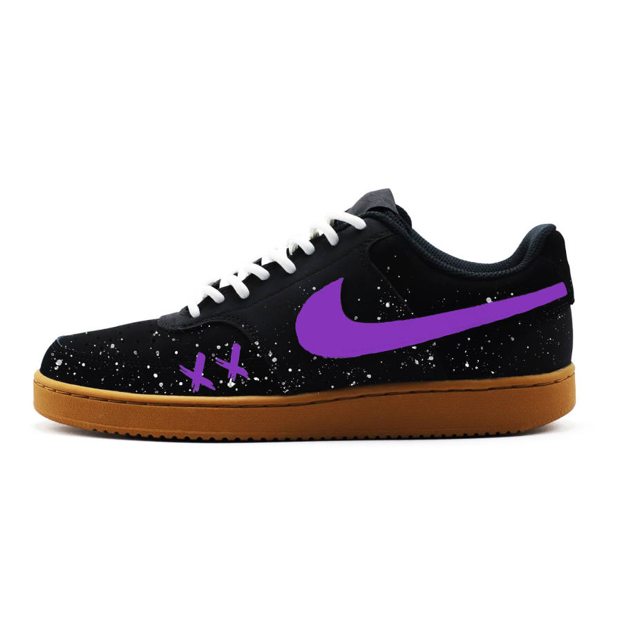 Nike Nike Court Vision 1 Purple Ripple Abrasion Resistant Low top Skateboard Shoes Men's Purple