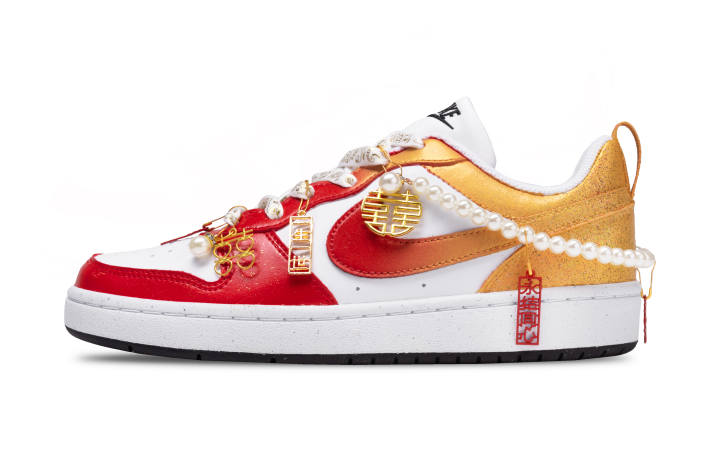 Nike Nike Court Borough Abrasion Resistant Low top Skateboard Shoes Unisex Red Gold