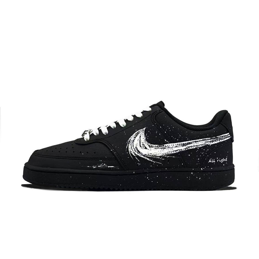Nike Nike Court Vision Low Pierce Starry Sky, Baby's Breath, Trendy Versatile, Minimalist Style Niche Ink Splatter