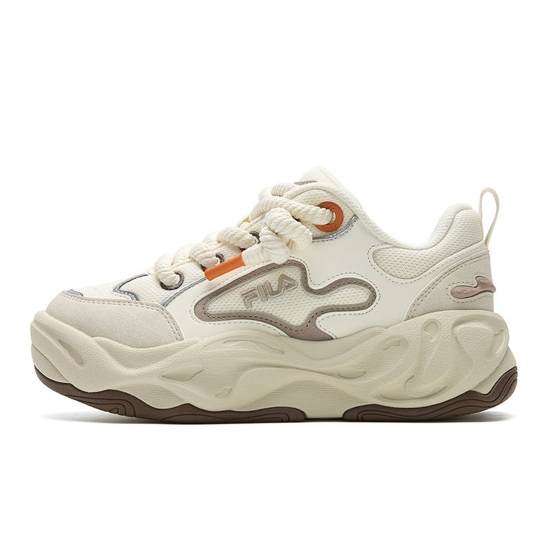 FILA BROOK 2 Abrasion Resistant Lightweight Height Increasing Low top Skateboard Shoes Women's Antique White