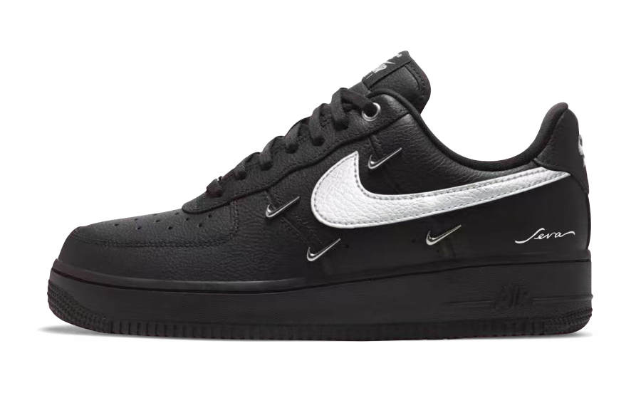 Nike Nike Air Force 1 Abrasion Resistant Low top Skateboard Shoes Unisex Black Silver