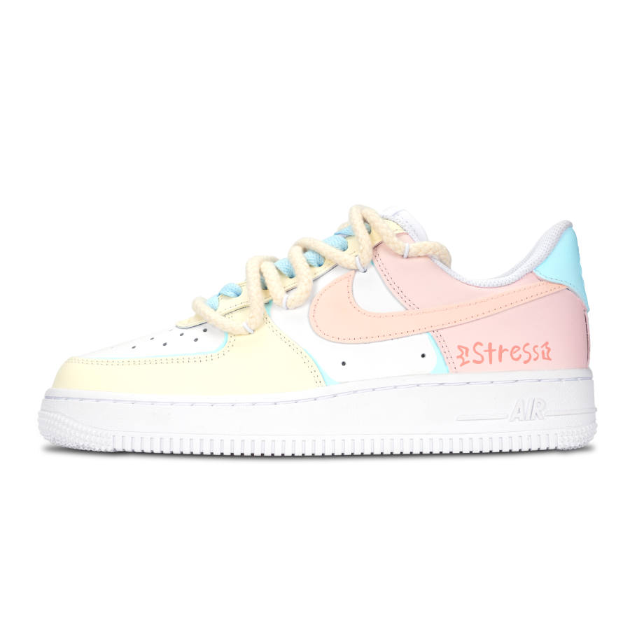 Nike Nike Air Force 1 Candy Deeply In Love Abrasion Resistant Abrasion Resistant Low top Skateboard Shoes Women's Pink White