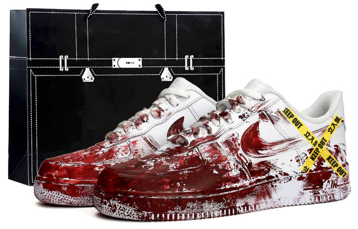 Nike Nike Air Force 1 Trendy Frontline, Construction Site, Warning Line, Paint Shoes Abrasion Resistant Breathable Low top