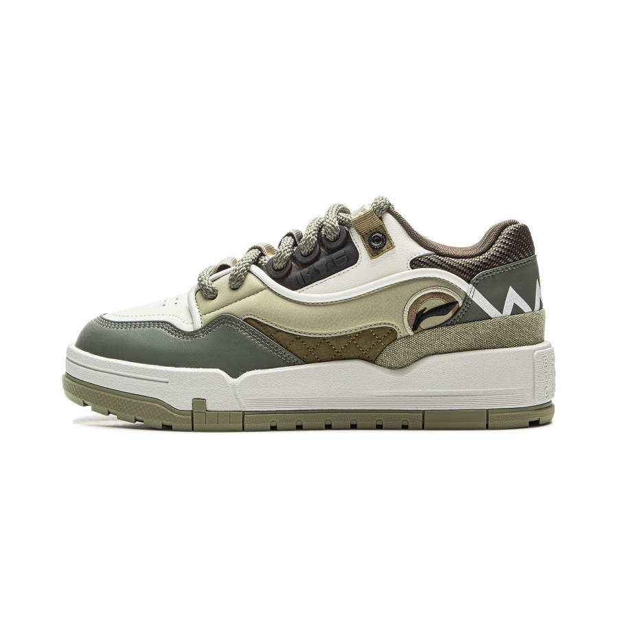 Li-Ning Li Ning 001 BTC Slip Resistant, Abrasion Resistant, Lightweight Low top Skateboard Shoes Men's White Green