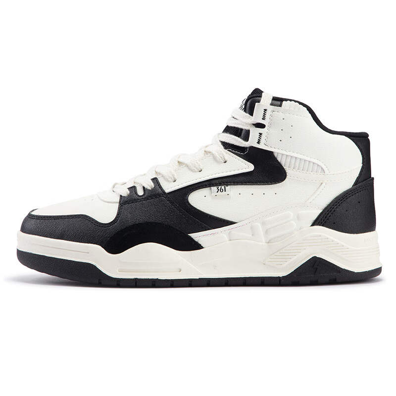 361° Model Flame 4 Casual Versatile Fleece Lined Thermal Slip Resistant High top Skateboard Shoes Men's White Black