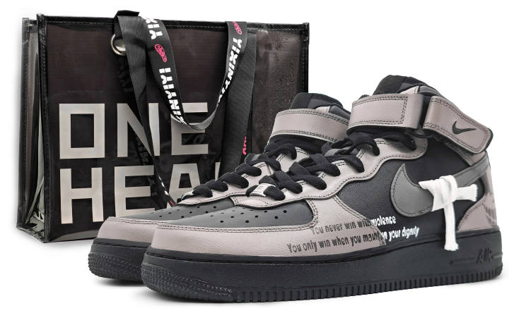 Nike Nike Air Force 1 Leather Coverage Thermal Coverage Mid top Skateboard Shoes Men's Sand Pink Gray