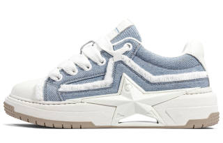 PENTAGONAL HEART Hugging Martian Collection Low top Skateboard Shoes Unisex Light Blue
