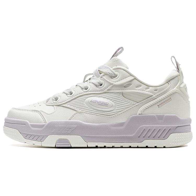 XTEP Slip Resistant Abrasion Resistant Slip Resistant Abrasion Resistant Low top Skateboard Shoes Women's White Purple