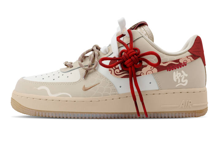 Nike Nike Air Force 1 Slip Resistant Abrasion Resistant Low top Skateboard Shoes Women's Brown Red