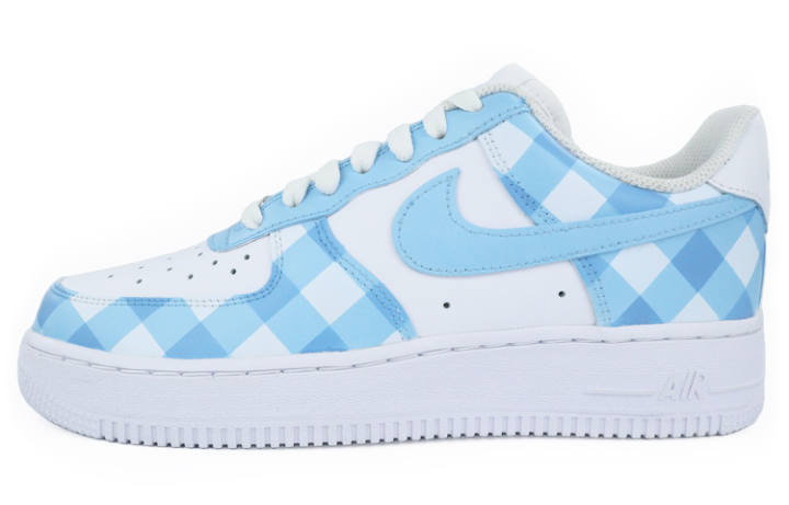 Nike Nike Air Force 1 Air Force 1 Lightweight Wear-Resistant And Slip-Resistant Low-Top Skateboard Shoes Women's White Blue