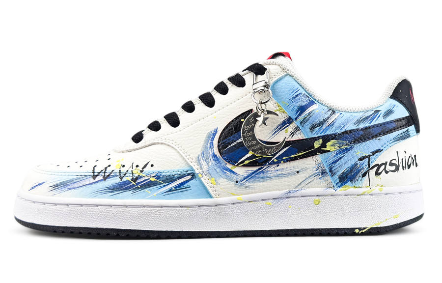 Nike Nike Court Vision 1 Wear resistant And Lightweight Low top Skateboard Shoes Men's Blue White