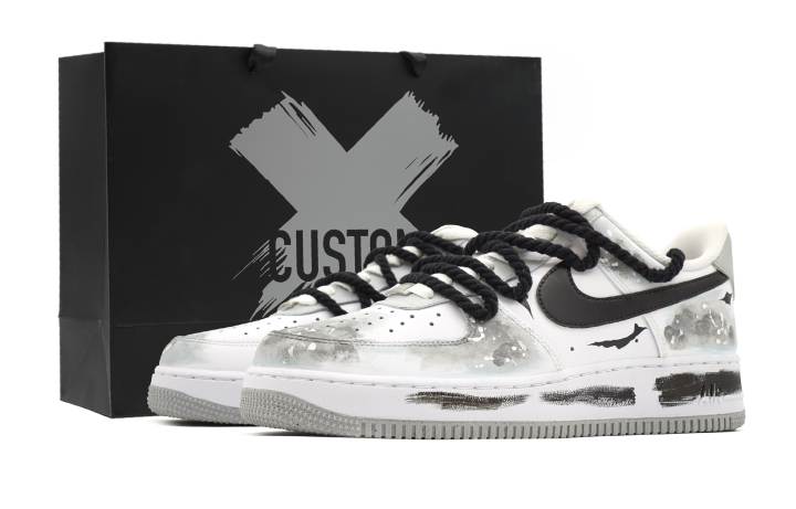 Nike Nike Air Force 1 Cyan Smoke, Chinese Style Leather Abrasion Resistant Low top Skateboard Shoes Men's White