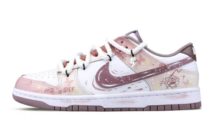 Nike Nike Dunk Low top Skateboard Shoes Unisex White Pink