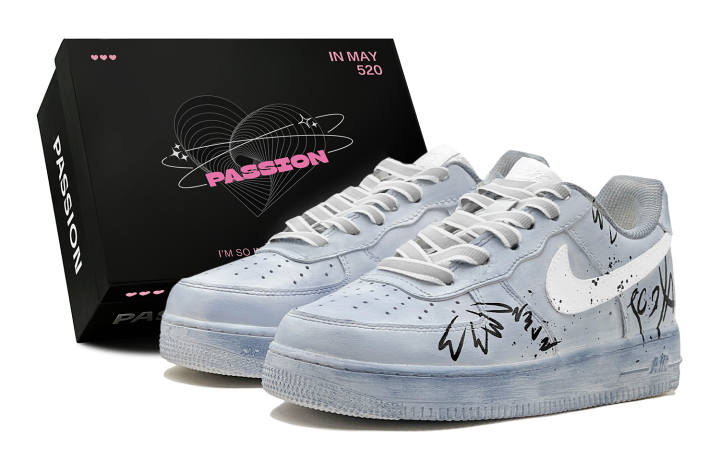 Nike Nike Air Force 1 Air Force 1, Couple's, Gray Trace, Drips Craft, Vintage Dirty, Reflective Shoelace Low top