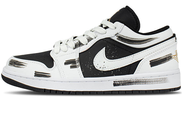 Jordan Jordan Air Jordan 1 Abrasion Resistant Low top Skateboard Shoes Unisex Black White