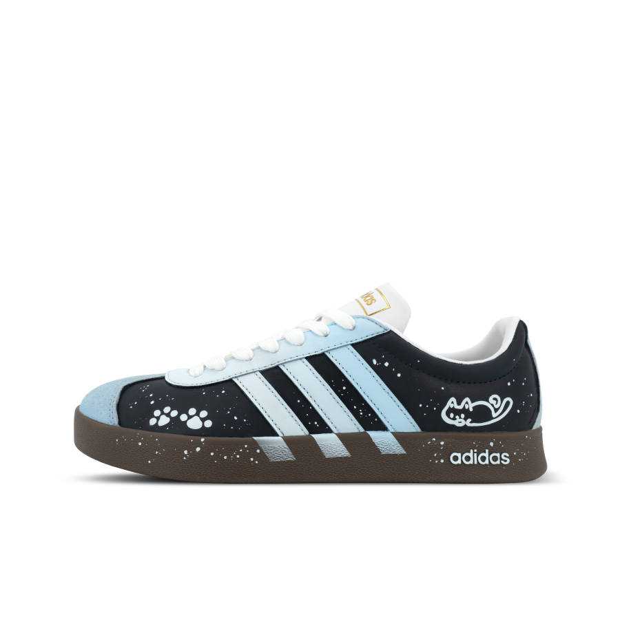 Adidas Adidas VL COURT 2.0 Gorilla Mischief XJDD Blue Star Cat Low top Skateboard Shoes Unisex Black Blue