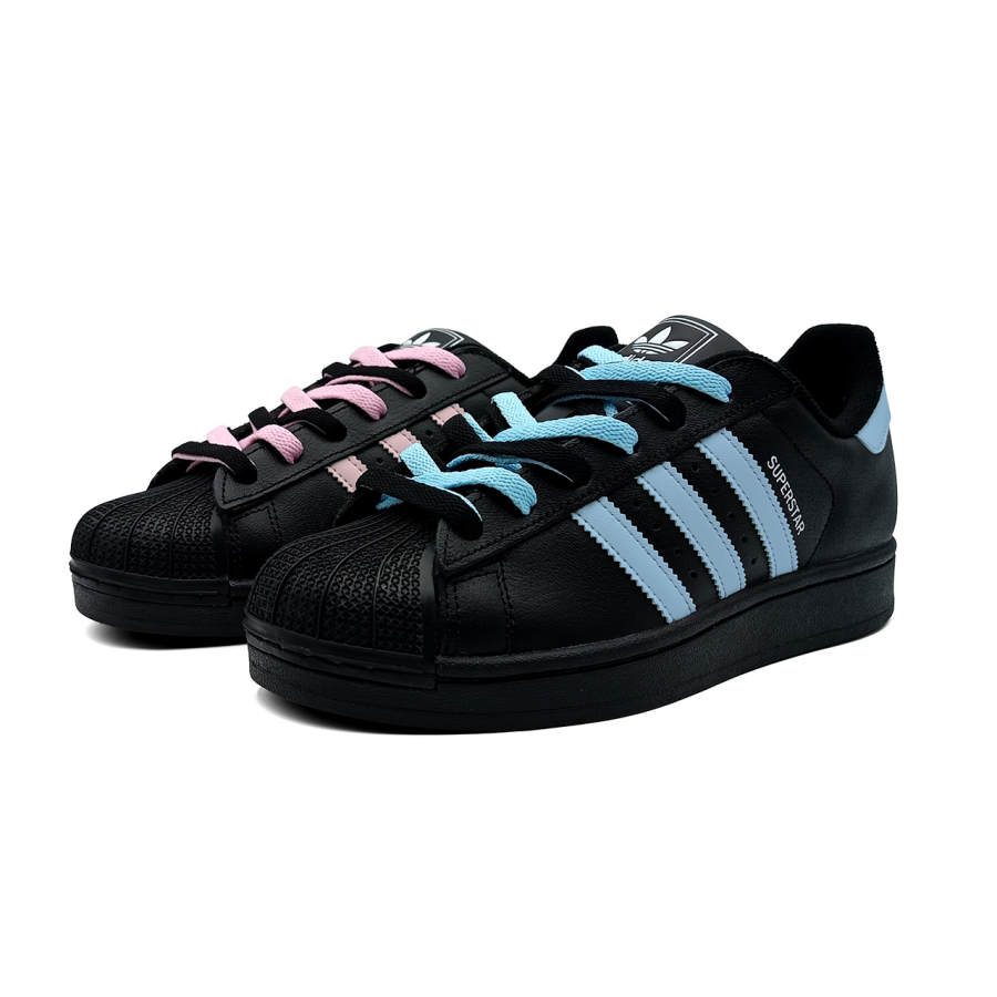 Adidas Originals Superstar 2 Youth All Day Low top Skateboard Shoes Women's Blue Pink