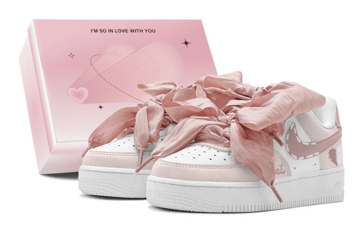Nike Nike Air Force 1 Slip Resistant Slip Resistant Low top Skateboard Shoes Women's Pink White