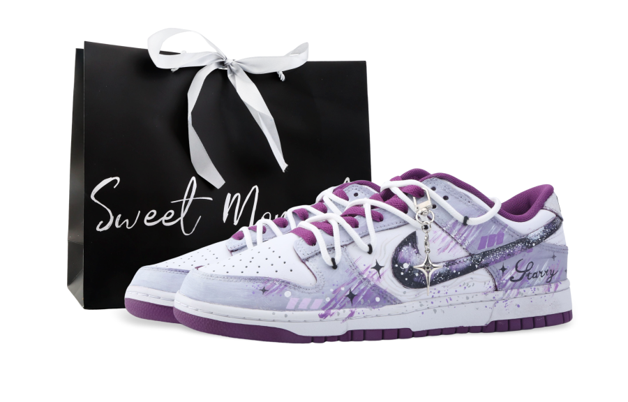 Nike Nike Dunk Drippy Galaxy Mystic Realm Cushioning Low top Skateboard Shoes Unisex Purple