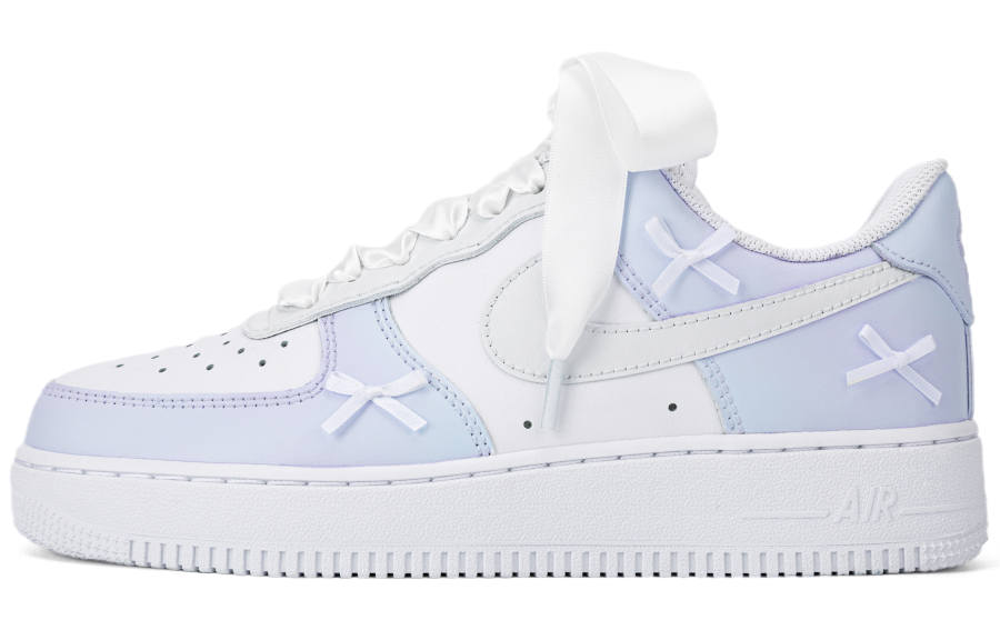 Nike Nike Air Force 1 Wear resistant And Lightweight Low top Skateboard Shoes Women's White Purple