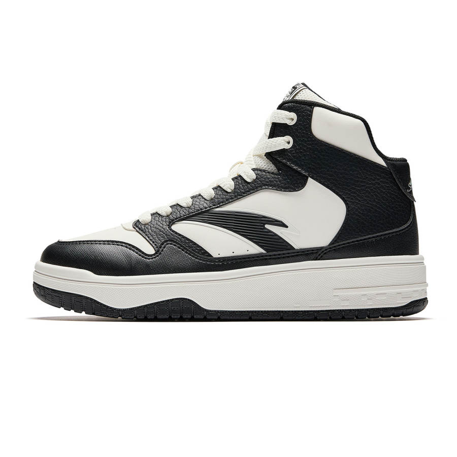 Anta Street Stubborn 3 Synthetic Leather High top Skateboard Shoes Men's Ivory White/Basic Black