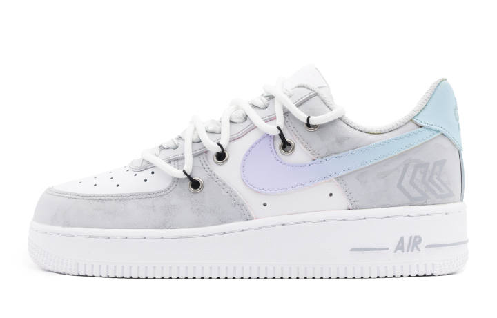 Nike Nike Air Force 1 Low top Skateboard Shoes Men's Gray White