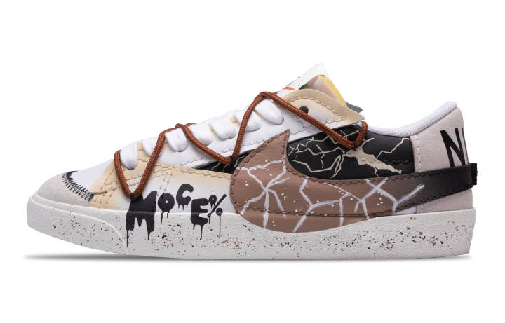 Nike Nike Blazer Slip Resistant, Abrasion Resistant, Lightweight Low top Skateboard Shoes Men's White Brown Black