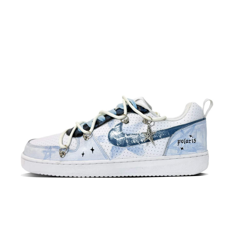 Nike Nike Court Borough Slip Resistant Abrasion Resistant Low top Skateboard Shoes Men's White Blue