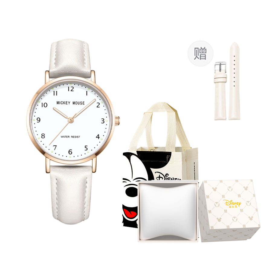 Disney Mickey Mouse Quartz Movement Watch Unisex White Dial