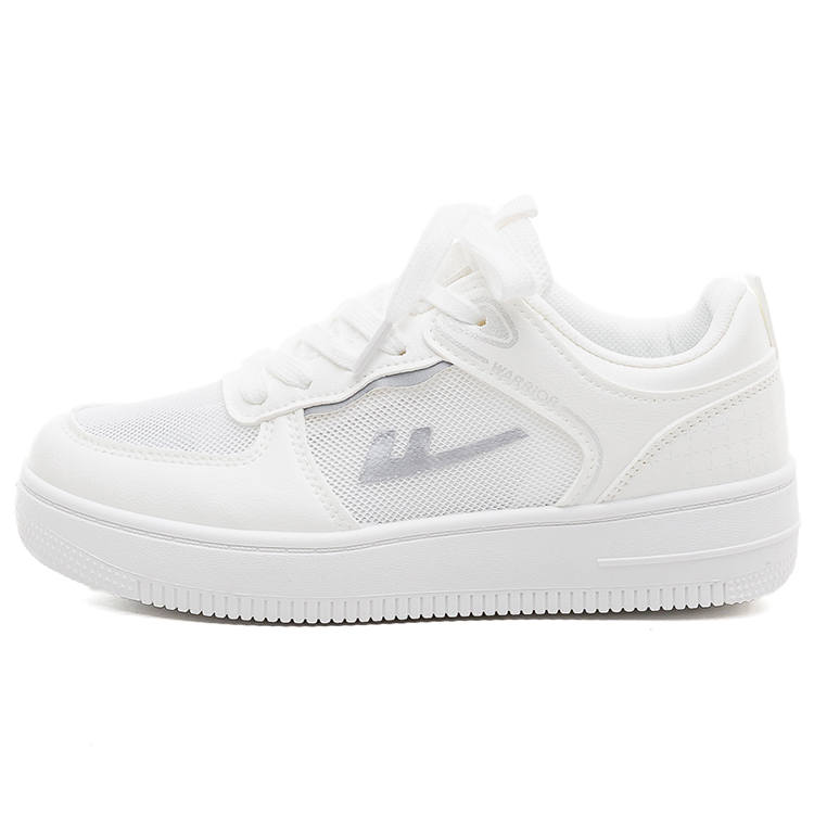 WARRIOR Lightweight Height Increasing Lightweight Height Increasing Low top Skateboard Shoes Unisex White
